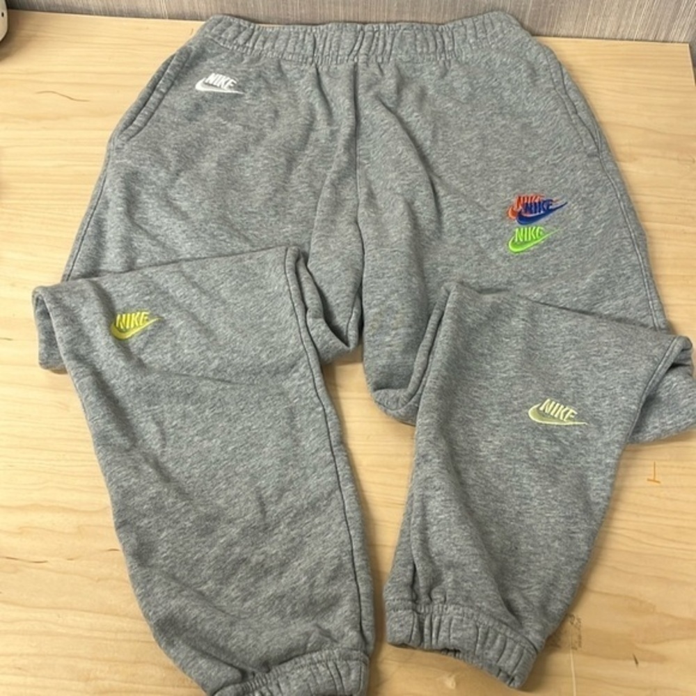 Nike‎ street style multicolor embroidered drawstring joggers men’s small